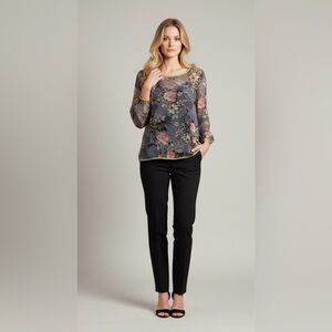 La Fée Maraboutée Floral Sheer Blouse - Size 44 (US 14 / XL)
Made in Italy